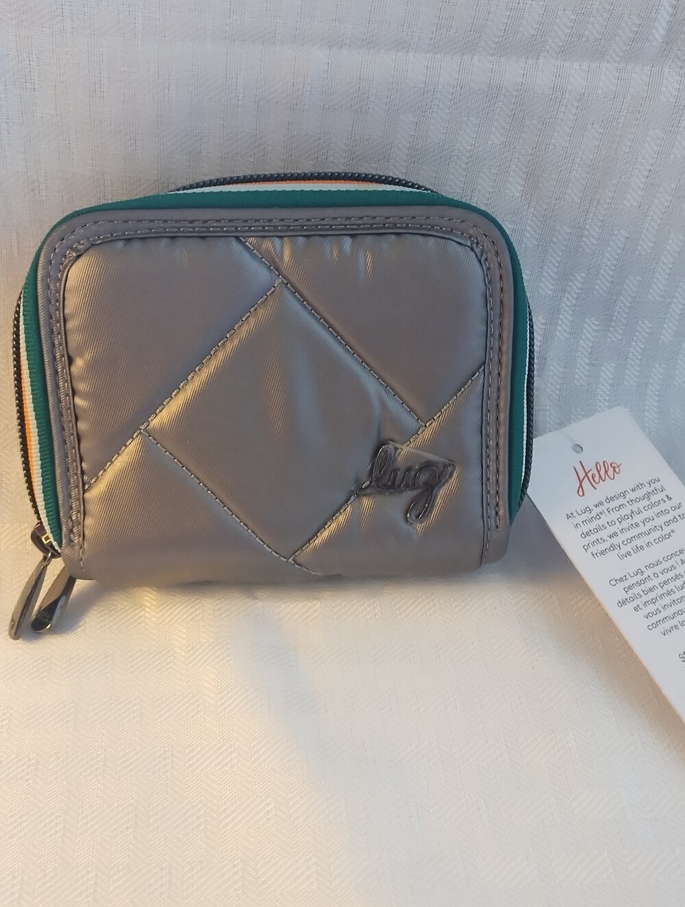 NWT Lug Splits SE Compact Wallet Metallic Pearl